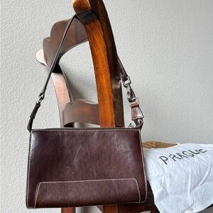 Elegant Brown Prague Leather Shoulder Bag